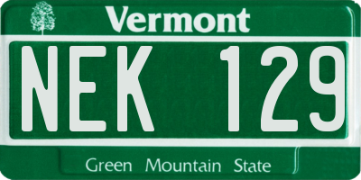 VT license plate NEK129