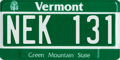 VT license plate NEK131