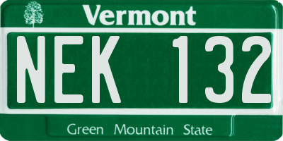 VT license plate NEK132