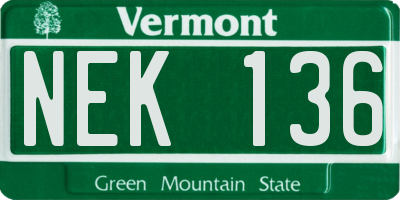 VT license plate NEK136