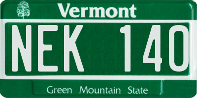 VT license plate NEK140