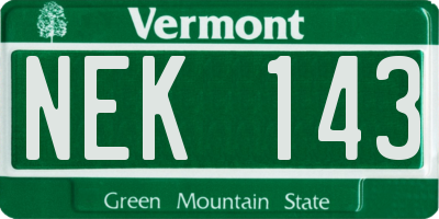 VT license plate NEK143