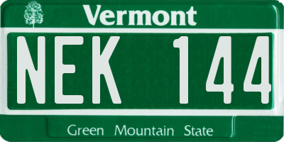 VT license plate NEK144