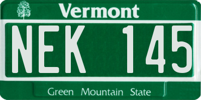 VT license plate NEK145