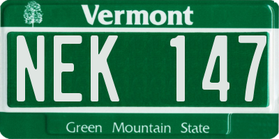 VT license plate NEK147