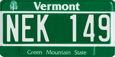 VT license plate NEK149