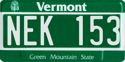 VT license plate NEK153