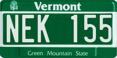 VT license plate NEK155