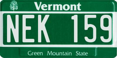 VT license plate NEK159