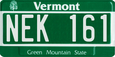 VT license plate NEK161