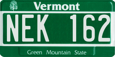 VT license plate NEK162