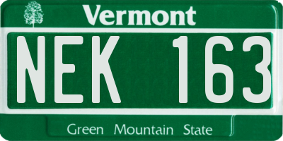 VT license plate NEK163