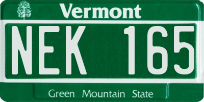 VT license plate NEK165