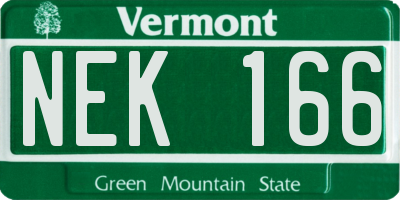 VT license plate NEK166