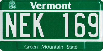 VT license plate NEK169
