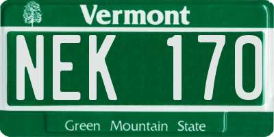 VT license plate NEK170