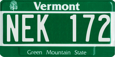 VT license plate NEK172