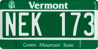 VT license plate NEK173