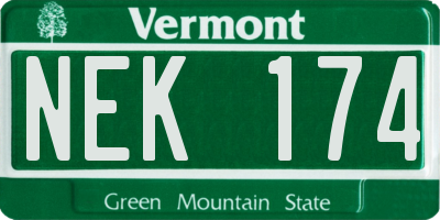 VT license plate NEK174