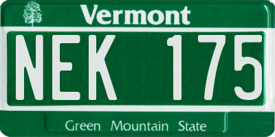 VT license plate NEK175