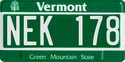 VT license plate NEK178
