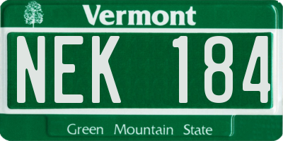 VT license plate NEK184