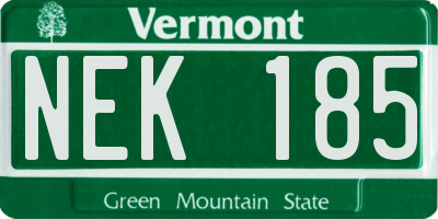 VT license plate NEK185