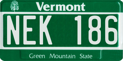 VT license plate NEK186