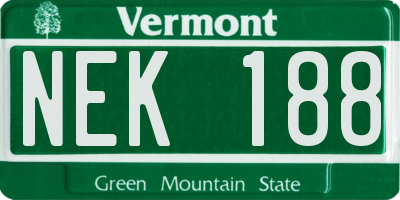 VT license plate NEK188