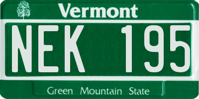 VT license plate NEK195