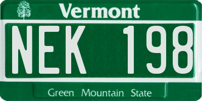 VT license plate NEK198