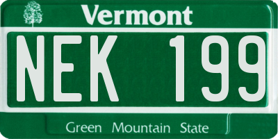 VT license plate NEK199