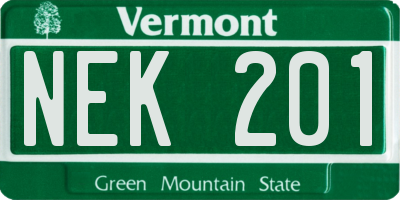 VT license plate NEK201