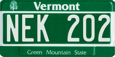 VT license plate NEK202
