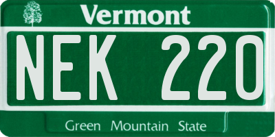 VT license plate NEK220