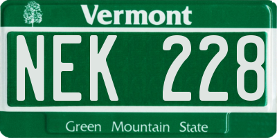 VT license plate NEK228