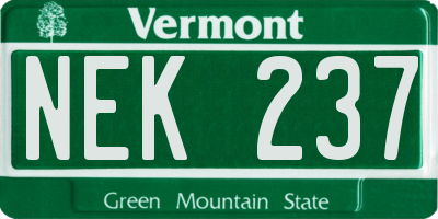 VT license plate NEK237