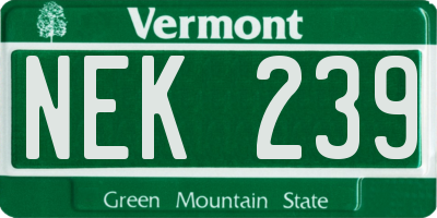 VT license plate NEK239
