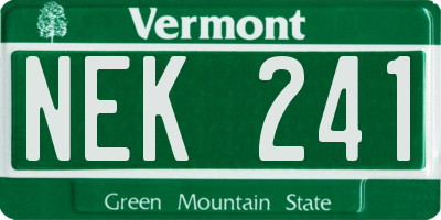 VT license plate NEK241