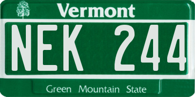 VT license plate NEK244