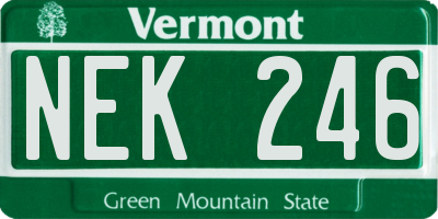 VT license plate NEK246