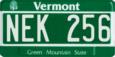 VT license plate NEK256