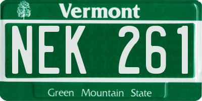 VT license plate NEK261