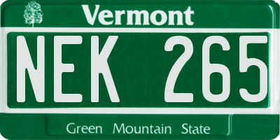 VT license plate NEK265