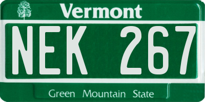 VT license plate NEK267