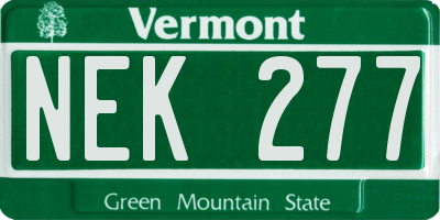 VT license plate NEK277