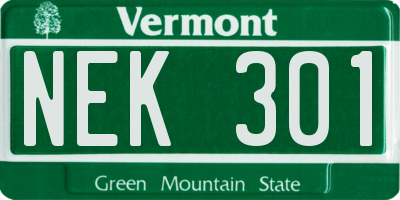 VT license plate NEK301