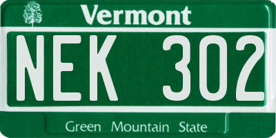 VT license plate NEK302