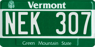 VT license plate NEK307