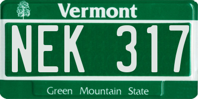 VT license plate NEK317